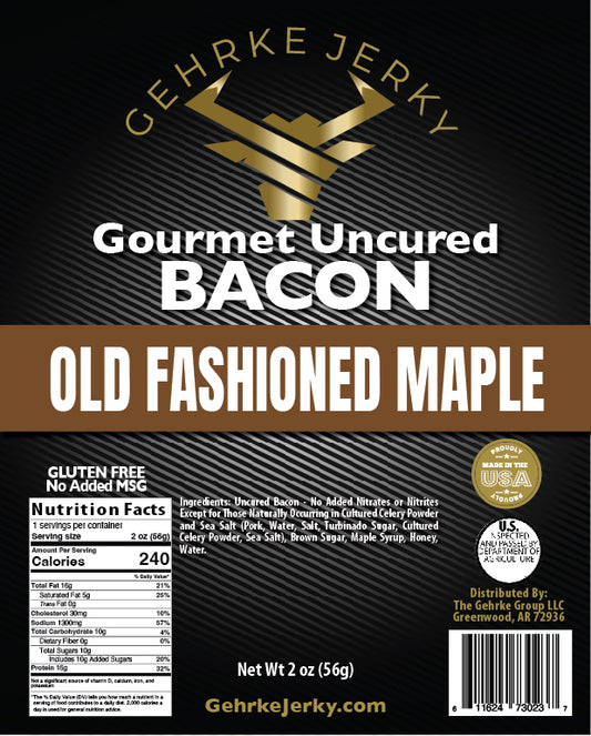 Maple Pork Bacon Gehrke Jerky - GLUTEN FREE